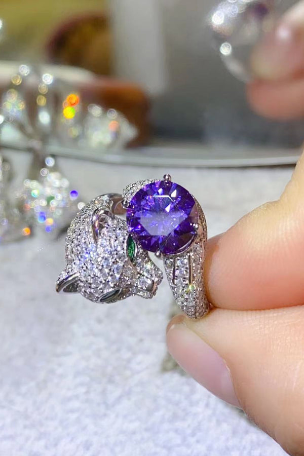 2 Carat Moissanite Adjustable Animal Bypass Ring-Teresa's Fashionista LLC