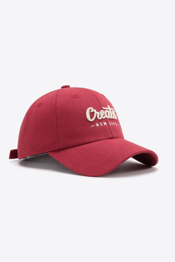 CREATE NEW LIFE Adjustable Cotton Baseball Cap-Teresa's Fashionista LLC
