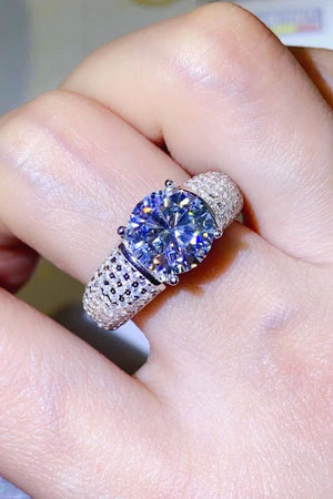 3 Carat Moissanite Side Stone Ring-Teresa's Fashionista LLC
