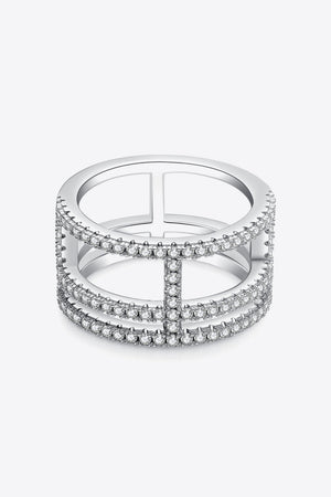 Moissanite Cutout Wide Ring-Teresa's Fashionista LLC
