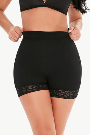 Full Size Pull-On Lace Trim Shaping Shorts-Teresa's Fashionista LLC