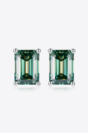 2 Carat Moissanite Stud Earrings in Green-Teresa's Fashionista LLC