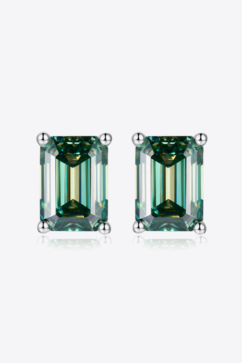 2 Carat Moissanite Stud Earrings in Green-Teresa's Fashionista LLC