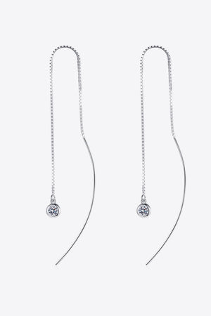 Moissanite 925 Sterling Silver Threader Earrings-Teresa's Fashionista LLC
