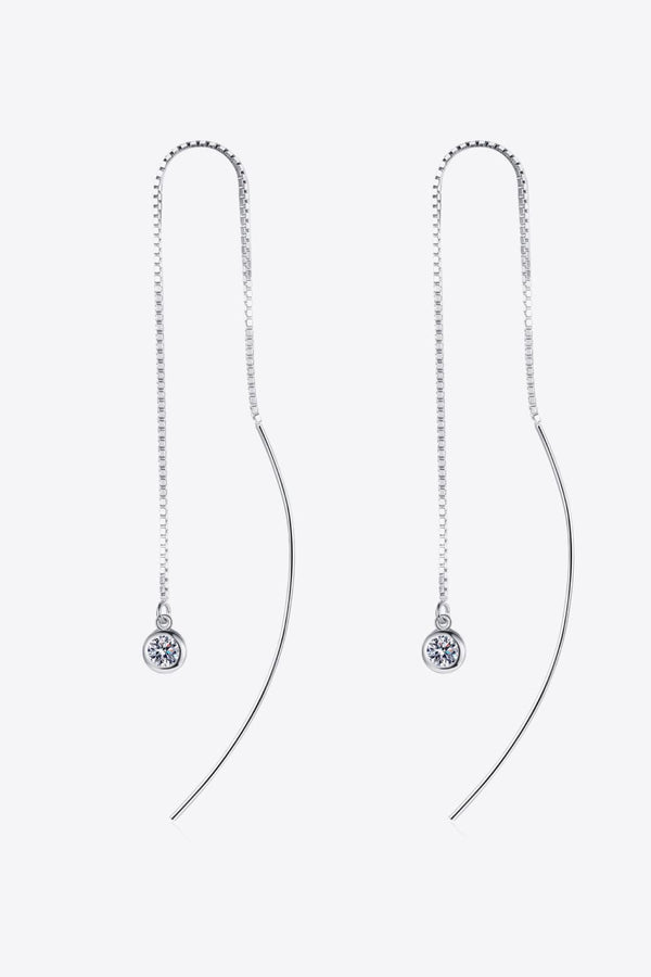 Moissanite 925 Sterling Silver Threader Earrings-Teresa's Fashionista LLC