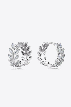 Moissanite Leaf 925 Sterling Silver Earrings-Teresa's Fashionista LLC