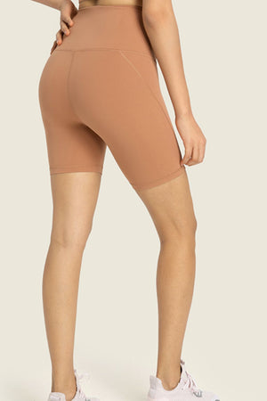 Seamless High-Rise Wide Waistband Biker Shorts-Teresa's Fashionista LLC