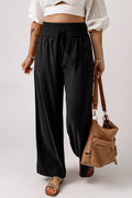 Drawstring Smocked Waist Wide Leg Pants-Teresa's Fashionista LLC