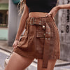 Belted Denim Shorts with Pockets-Teresa's Fashionista LLC