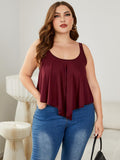 Plus Size Double-Strap Scoop Neck Cami-Teresa's Fashionista LLC