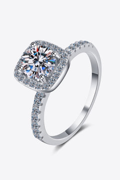 2 Carat Moissanite Square Halo Ring-Teresa's Fashionista LLC
