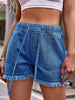 Drawstring Raw Hem Denim Shorts-Teresa's Fashionista LLC