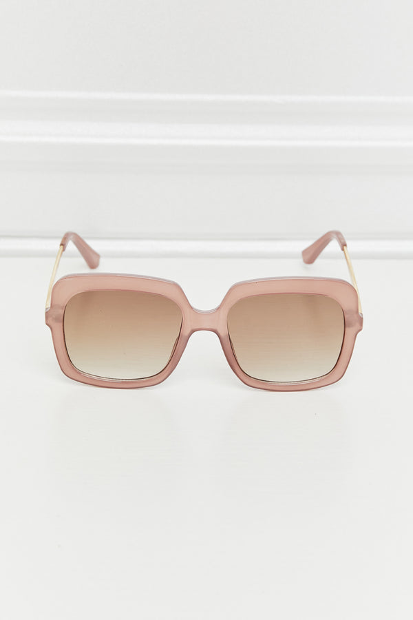 Square Metal-Plastic Hybrid Temple Sunglasses-Teresa's Fashionista LLC