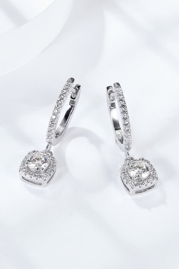 Moissanite Huggie Drop Earrings-Teresa's Fashionista LLC