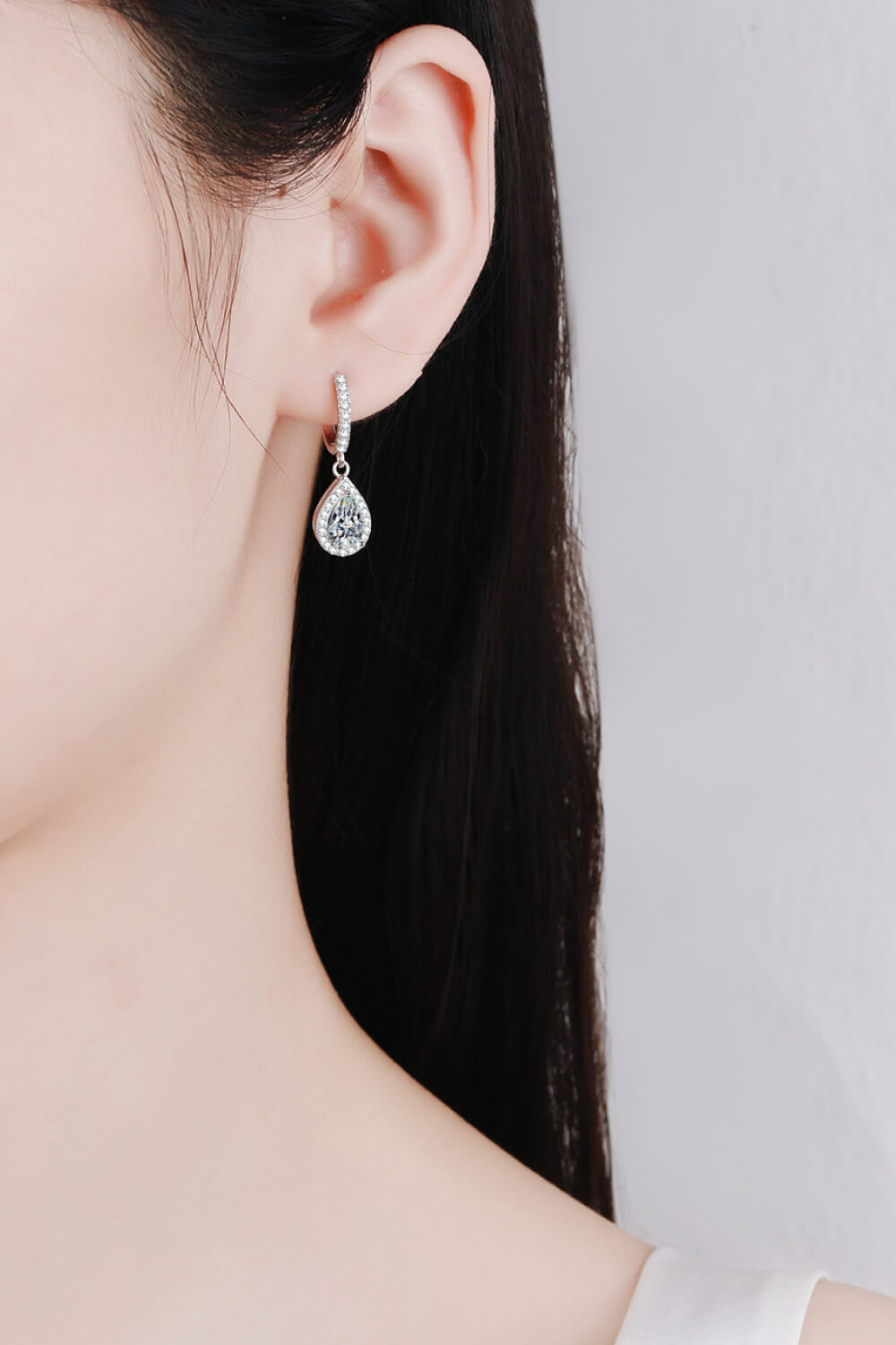 Moissanite Teardrop Earrings-Teresa's Fashionista LLC