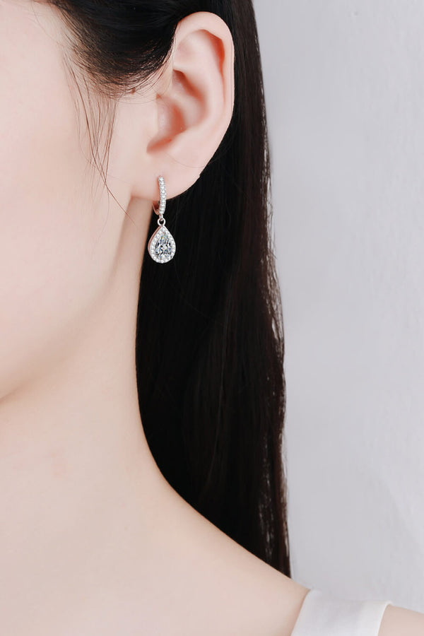Moissanite Teardrop Earrings-Teresa's Fashionista LLC