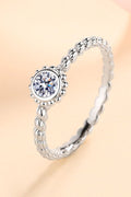 Moissanite Rhodium-Plated Ring-Teresa's Fashionista LLC