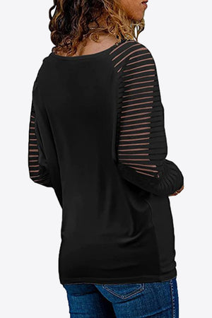 V-Neck Long Raglan Sleeve Top-Teresa's Fashionista LLC