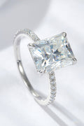 4 Carat Moissanite 4-Prong Side Stone Ring-Teresa's Fashionista LLC