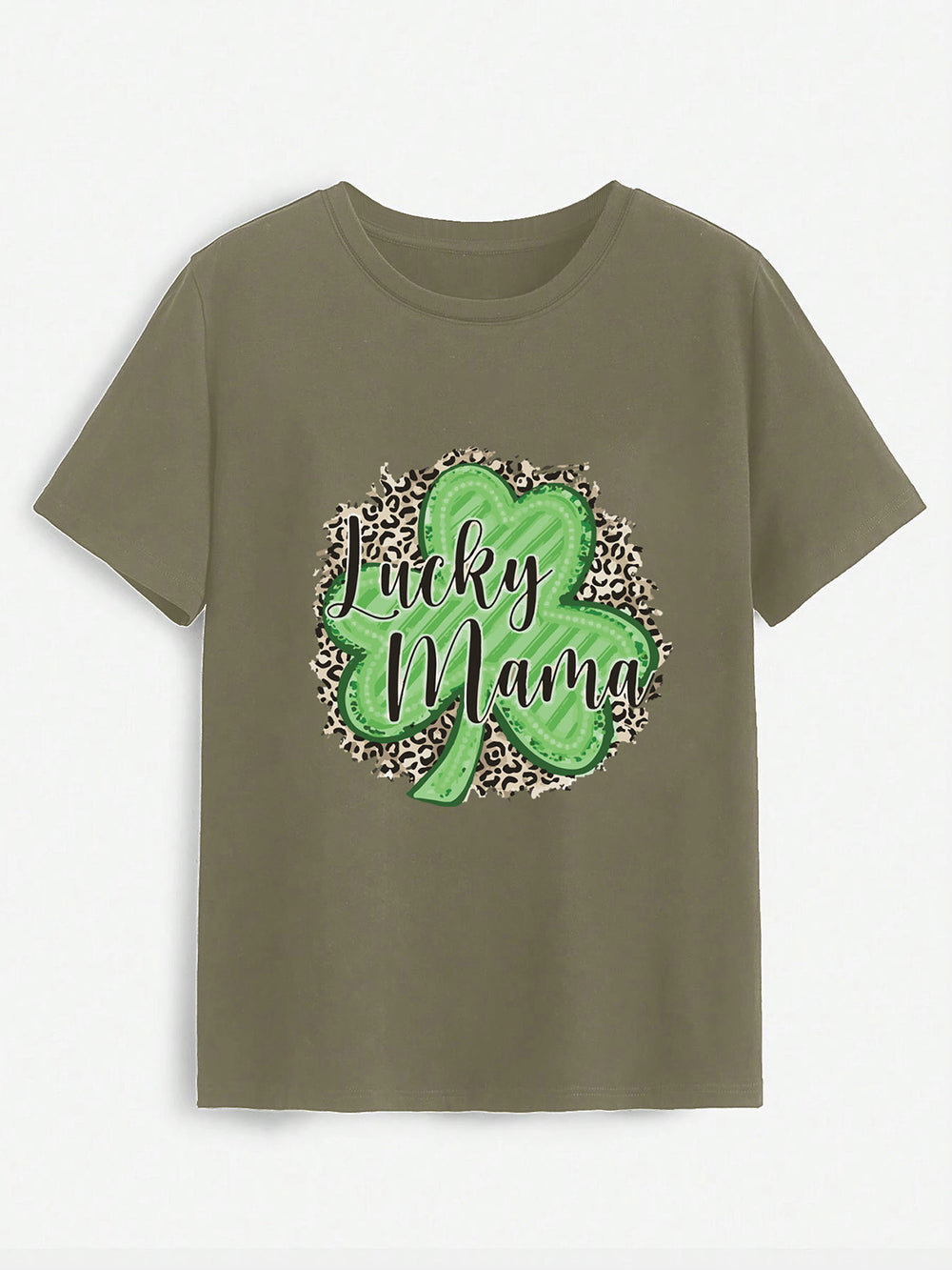 LUCKY MAMA Round Neck T-Shirt-Teresa's Fashionista LLC
