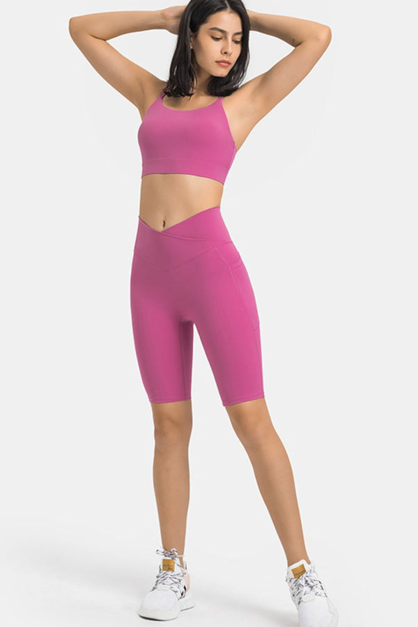 High Waist Biker Shorts with Pockets-Teresa's Fashionista LLC