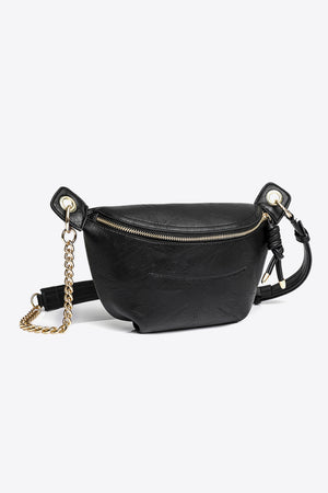 PU Leather Chain Strap Crossbody Bag-Teresa's Fashionista LLC