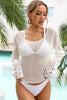 Openwork Scoop Neck Long Sleeve Cover-Up-Teresa's Fashionista LLC