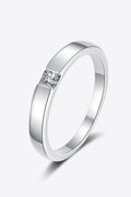 Inlaid Moissanite Rhodium-Plated Ring-Teresa's Fashionista LLC