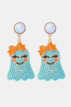 Smiling Ghost Shape Synthetic Pearl Earrings-Teresa's Fashionista LLC