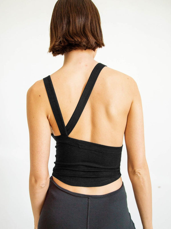 Halter Neck Ribbed Cropped Top-Teresa's Fashionista LLC