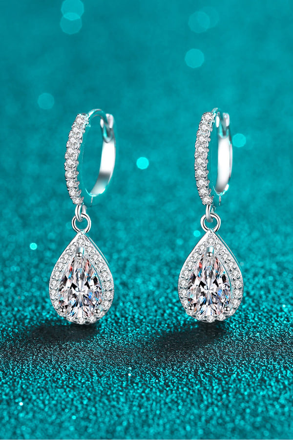 Moissanite Teardrop Earrings-Teresa's Fashionista LLC
