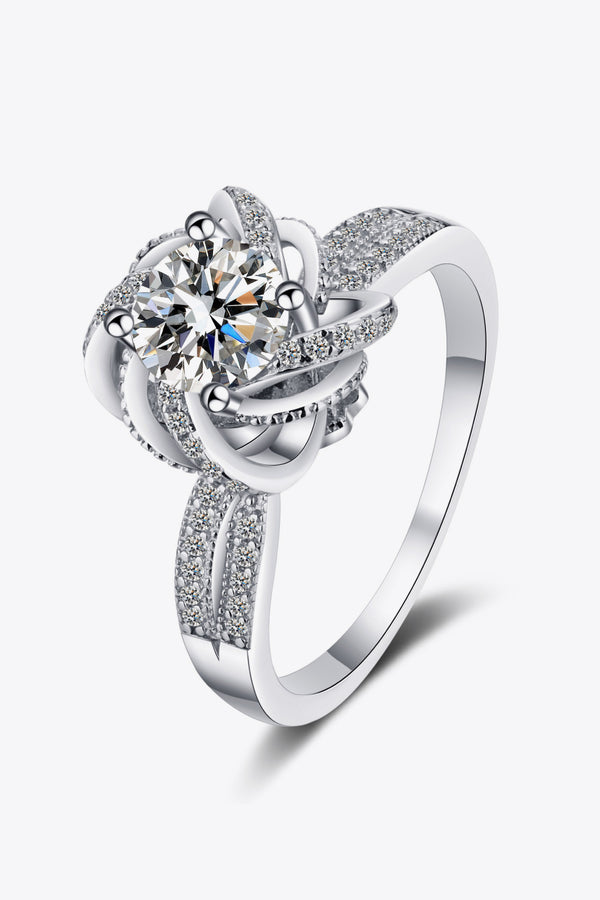 1 Carat Moissanite 925 Sterling Silver Ring-Teresa's Fashionista LLC