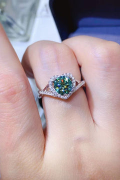 1 Carat Moissanite 925 Sterling Silver Heart Ring-Teresa's Fashionista LLC