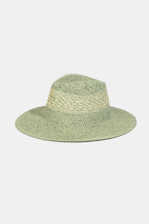 Fame Contrast Wide Brim Straw Hat-Teresa's Fashionista LLC