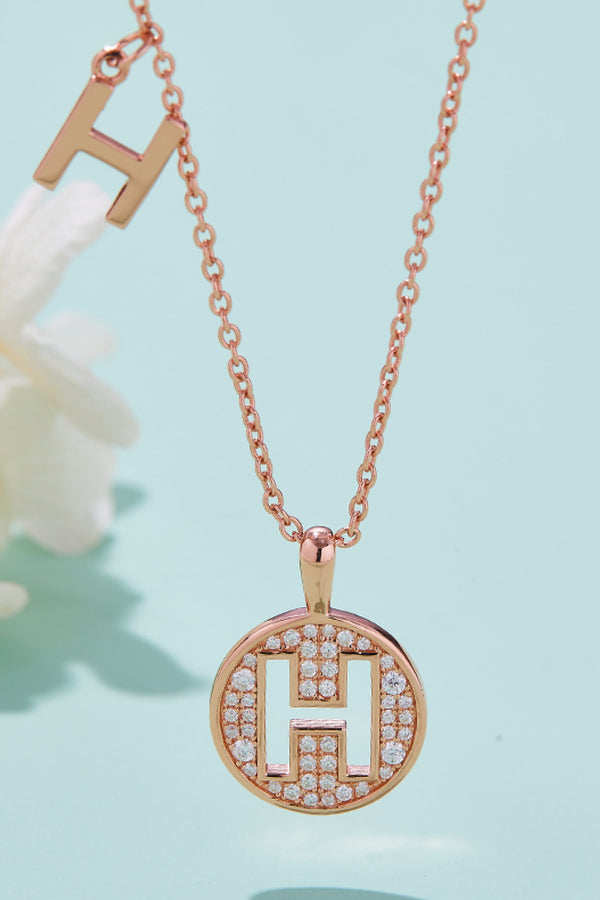 Moissanite A to J Pendant Necklace-Teresa's Fashionista LLC
