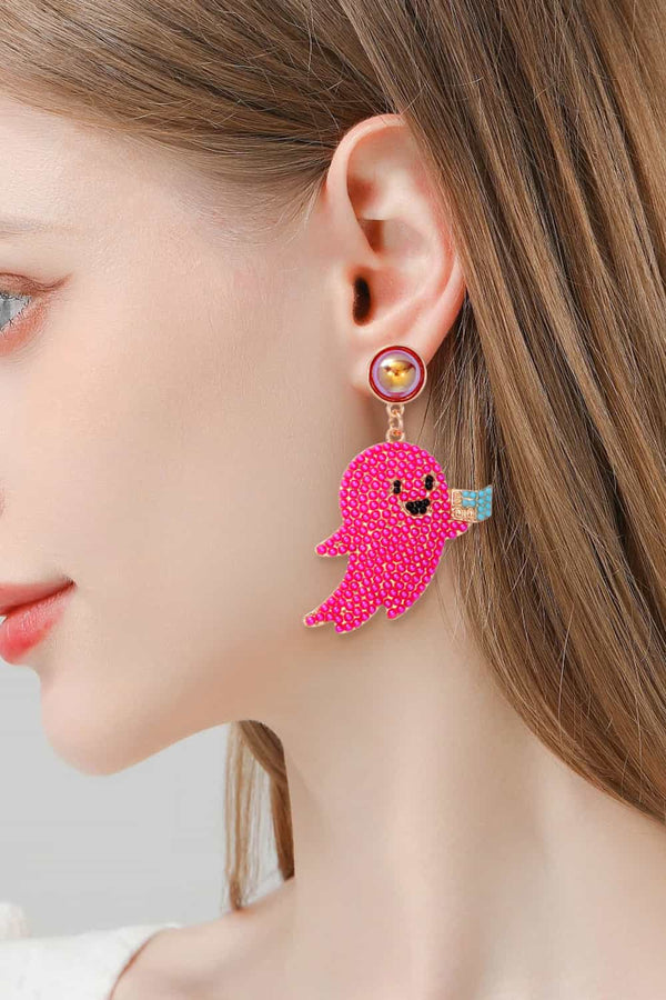 Ghost Shape Synthetic Pearl Dangle Earrings-Teresa's Fashionista LLC