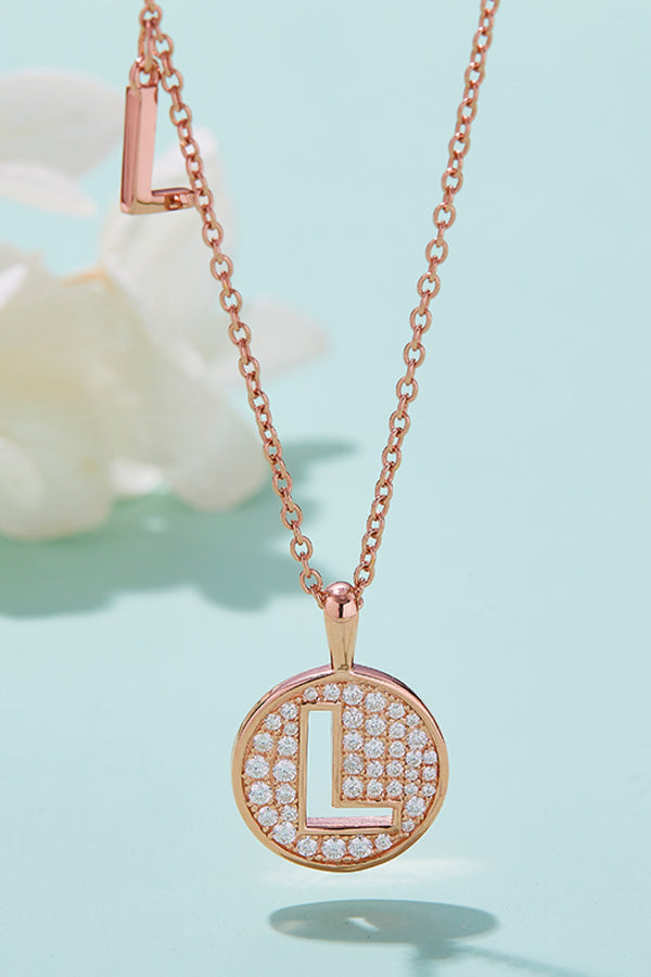 Moissanite K to T Pendant Necklace-Teresa's Fashionista LLC