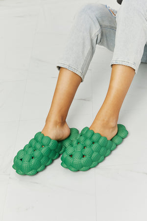 NOOK JOI Laid Back Bubble Slides in Green-Teresa's Fashionista LLC