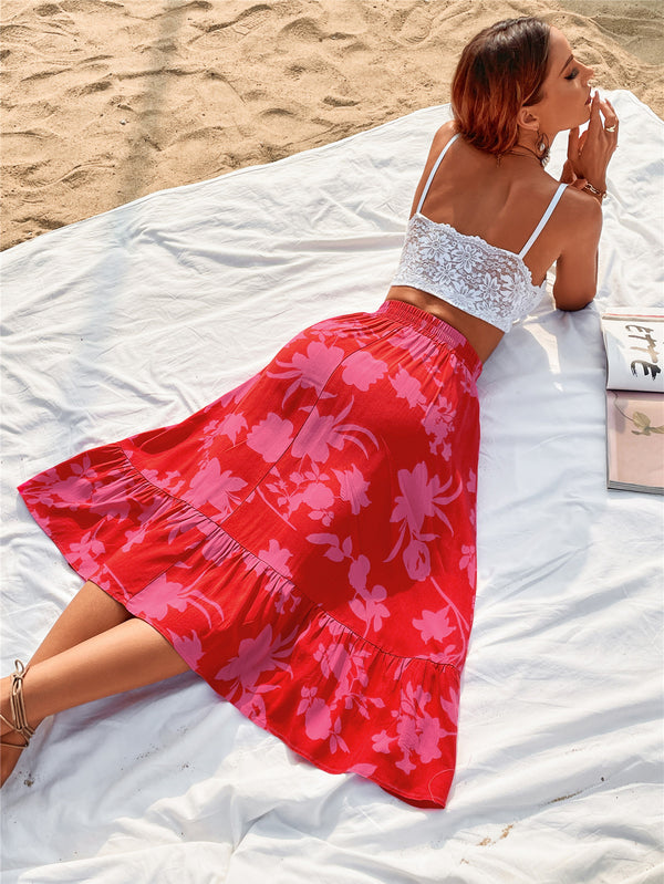 Printed Elastic Waist Skirt-Teresa's Fashionista LLC