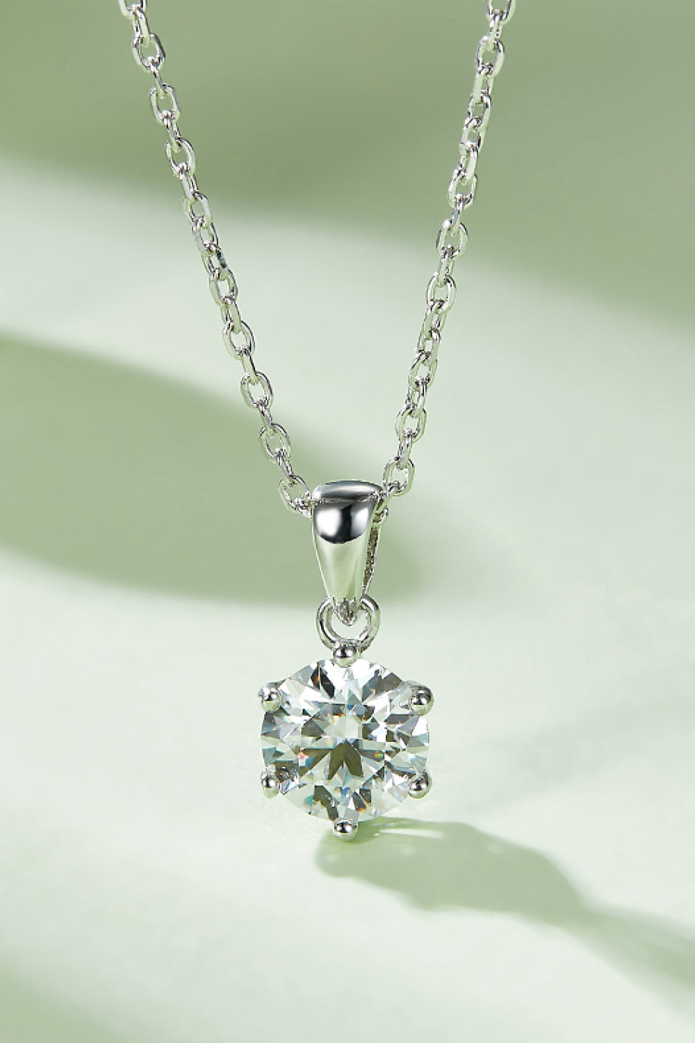 1 Carat Moissanite 925 Sterling Silver Necklace-Teresa's Fashionista LLC