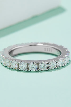 2.3 Carat Moissanite 925 Sterling Silver Eternity Ring-Teresa's Fashionista LLC