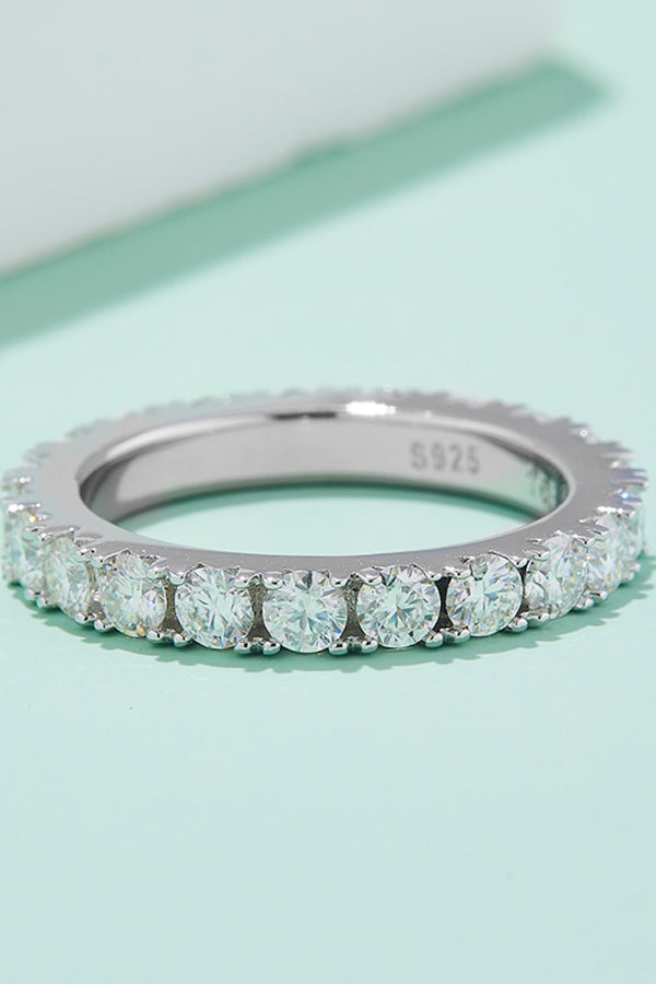 2.3 Carat Moissanite 925 Sterling Silver Eternity Ring-Teresa's Fashionista LLC