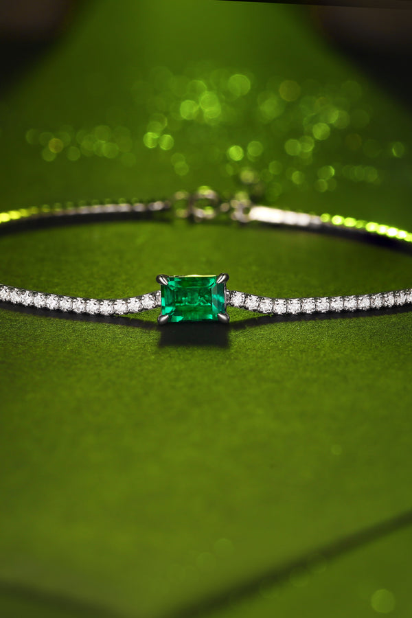 1 Carat Lab-Grown Emerald Bracelet-Teresa's Fashionista LLC