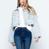 Cropped Collared Neck Dropped Shoulder Denim Jacket-Teresa's Fashionista LLC