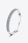 Moissanite 925 Sterling Silver Half-Eternity Ring-Teresa's Fashionista LLC