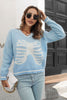 Skeleton Pattern V-Neck Long Sleeve Pullover Sweater-Teresa's Fashionista LLC