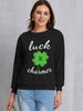 LUCK CHARMER Round Neck Sweatshirt-Teresa's Fashionista LLC