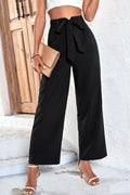 Belted High-Rise Wide Leg Pants-Teresa's Fashionista LLC