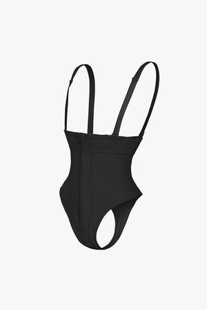 Full Size Adjustable Strap Zip-Up Shaping Bodysuit-Teresa's Fashionista LLC