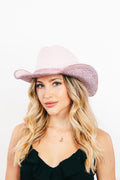 Fame Pave Rhinestone Trim Faux Suede Hat-Teresa's Fashionista LLC